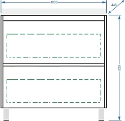 Stella Polare Тумба под раковину Борнео 100 Люкс графит матовый – фотография-9